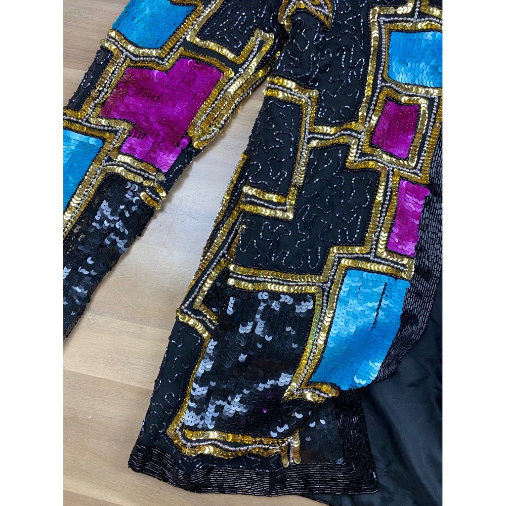 Carina Sequin Beaded Jacket Party Cocktail Evening Coat Small - Picture 4 of 15